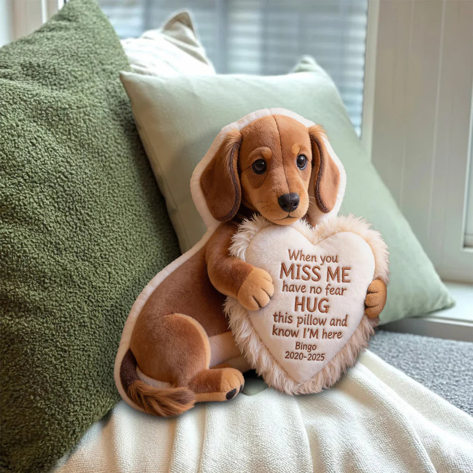 Custom From Photo - When You Miss Me - Personalized Memorial Faux Fur Shaped Pillow