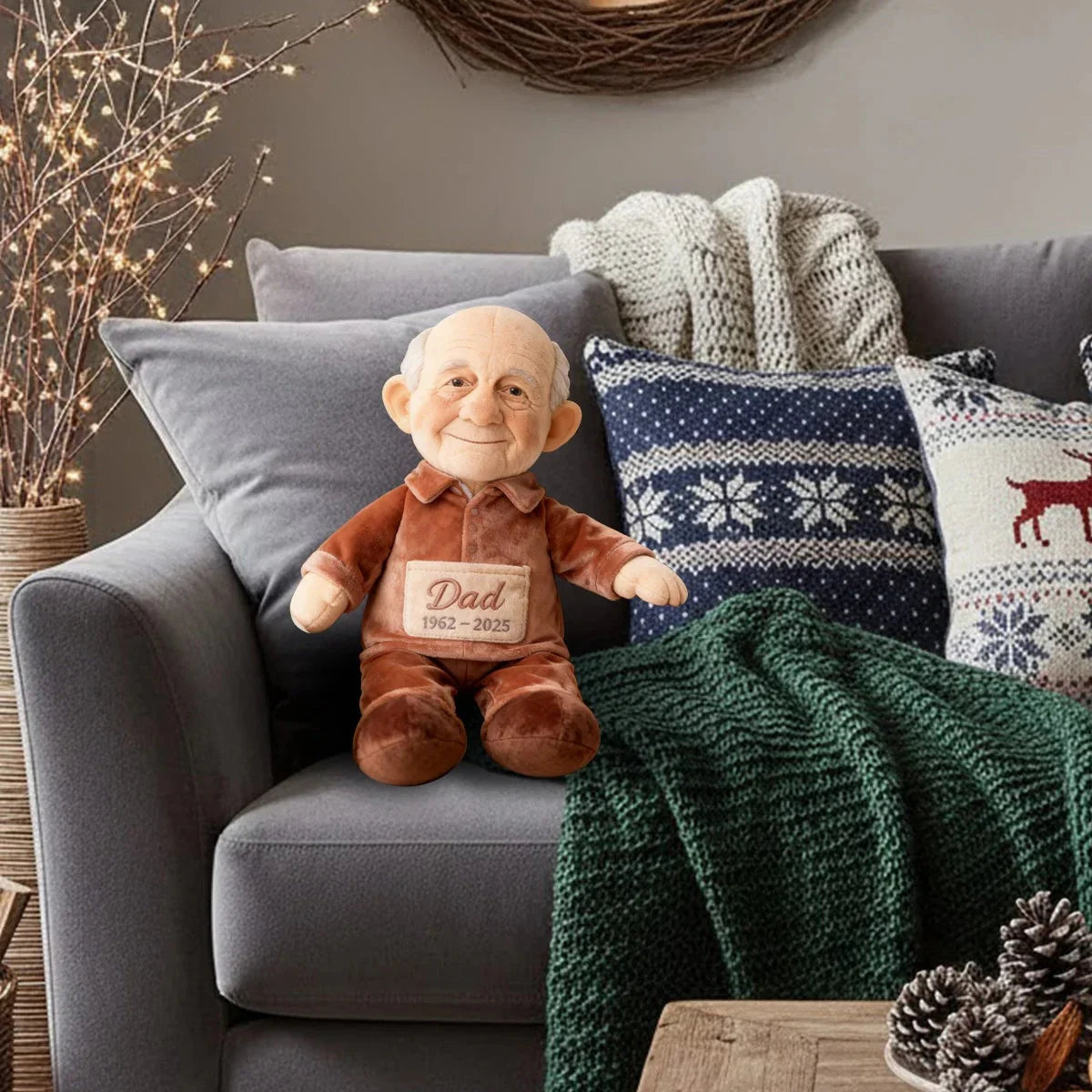 Custom From Any Photo - Personalized Memorial Faux Fur Shaped Pillow