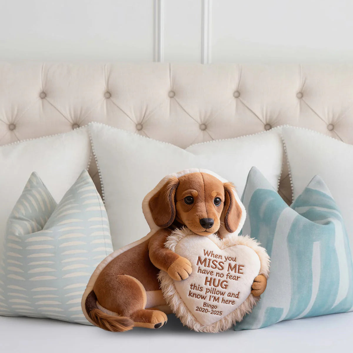 Custom From Photo - When You Miss Me - Personalized Memorial Faux Fur Shaped Pillow